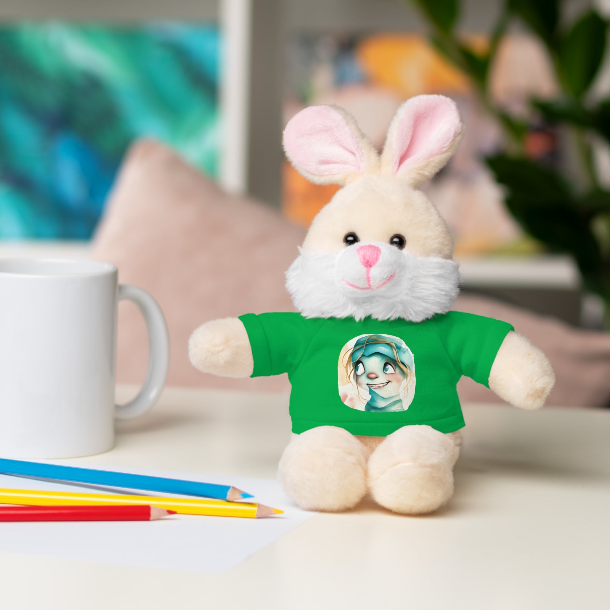 Personalized Plush Bear with Custom Tee — Cute Cartoon Portrait