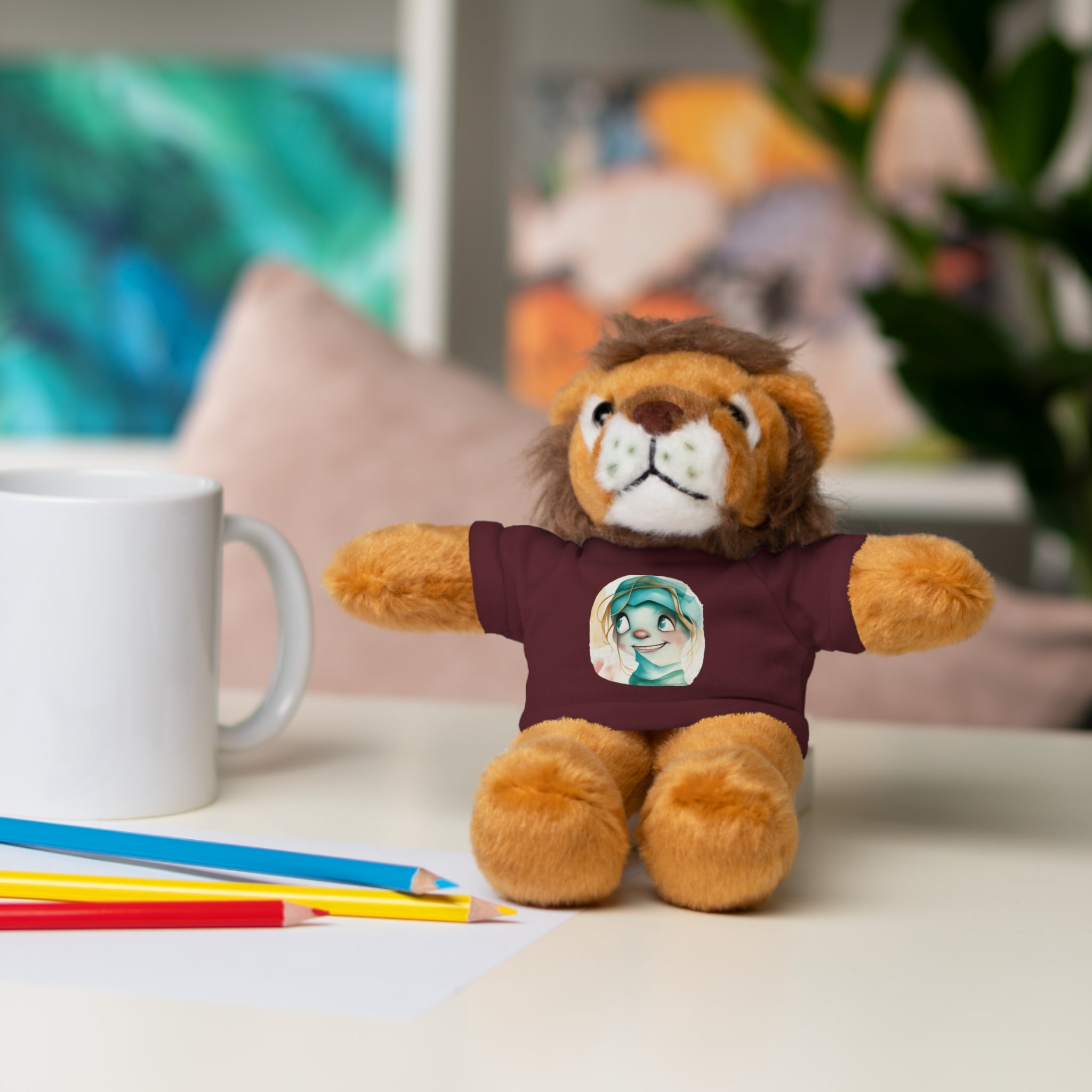 Personalized Plush Bear with Custom Tee — Cute Cartoon Portrait