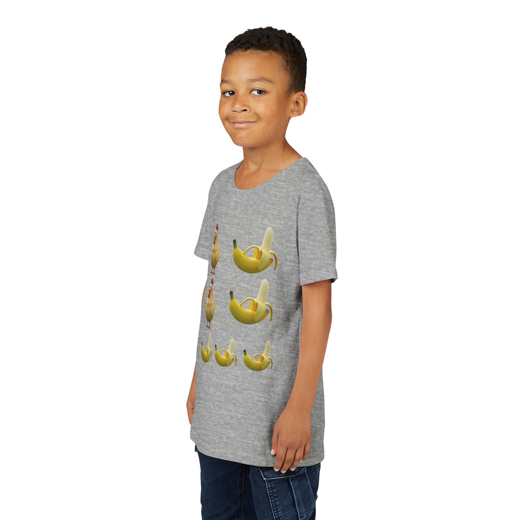 Youth Tee — Funny Chicken and Banana Emoji Pattern Kids T-Shirt