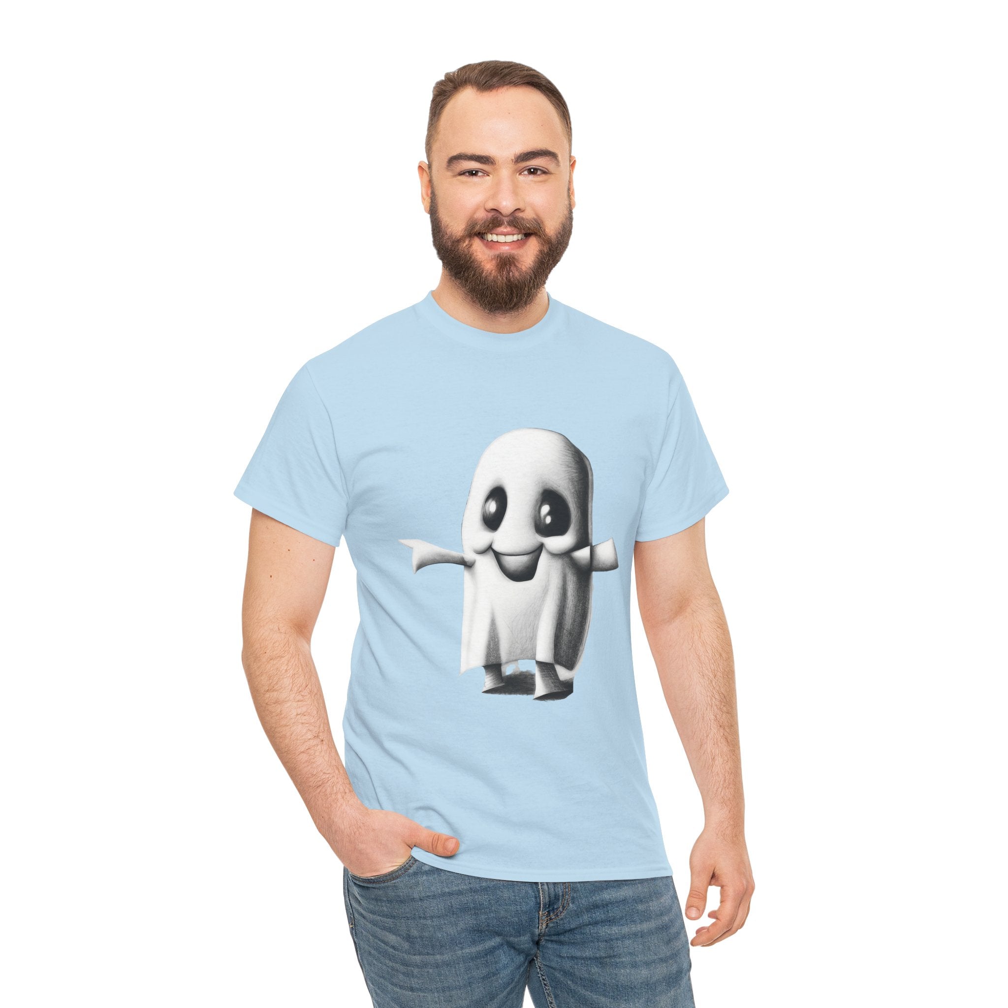 Cute Ghost T-Shirt — Adorable Cartoon Ghost Tee for Halloween & Everyday