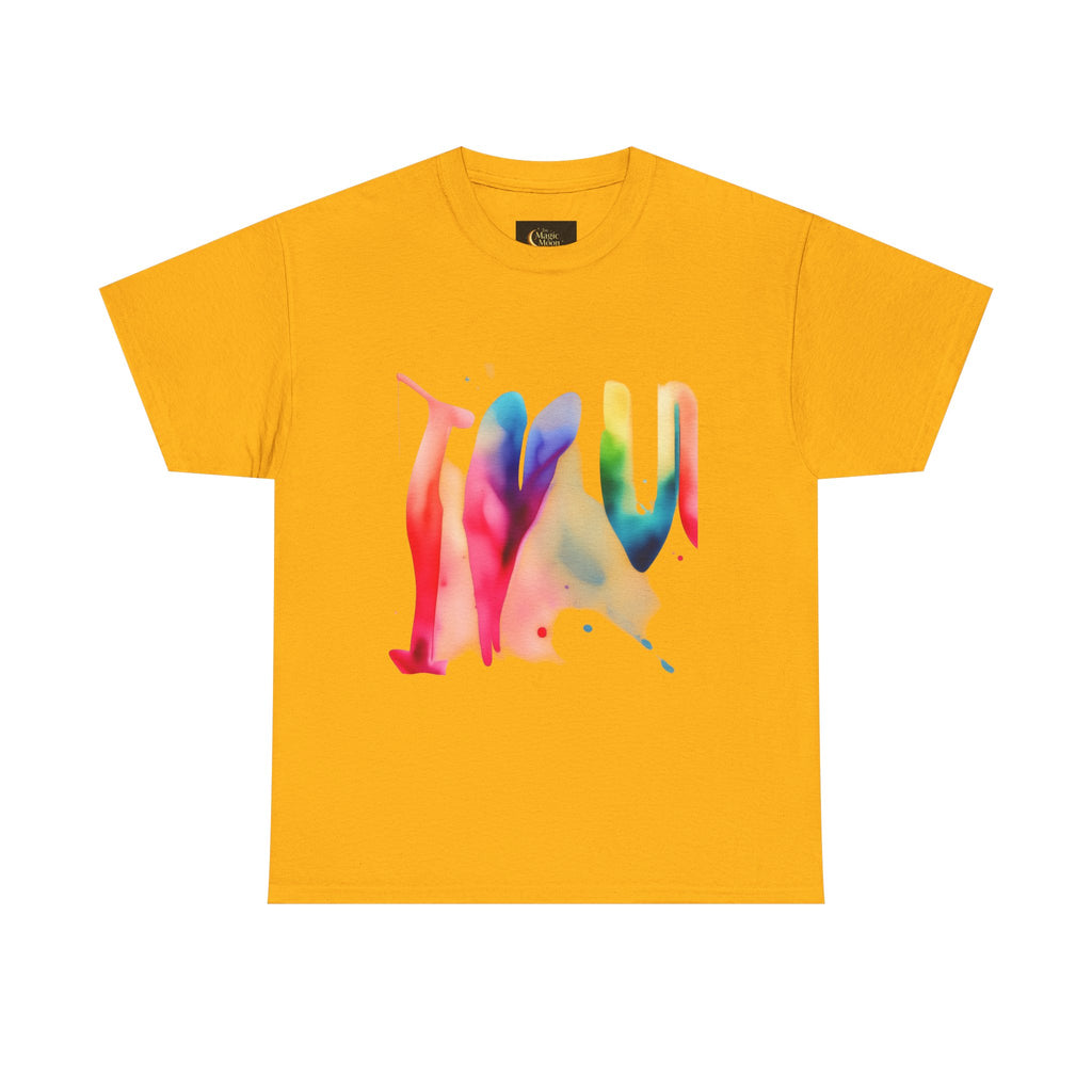T-Shirt — Watercolor Rainbow Heart Design