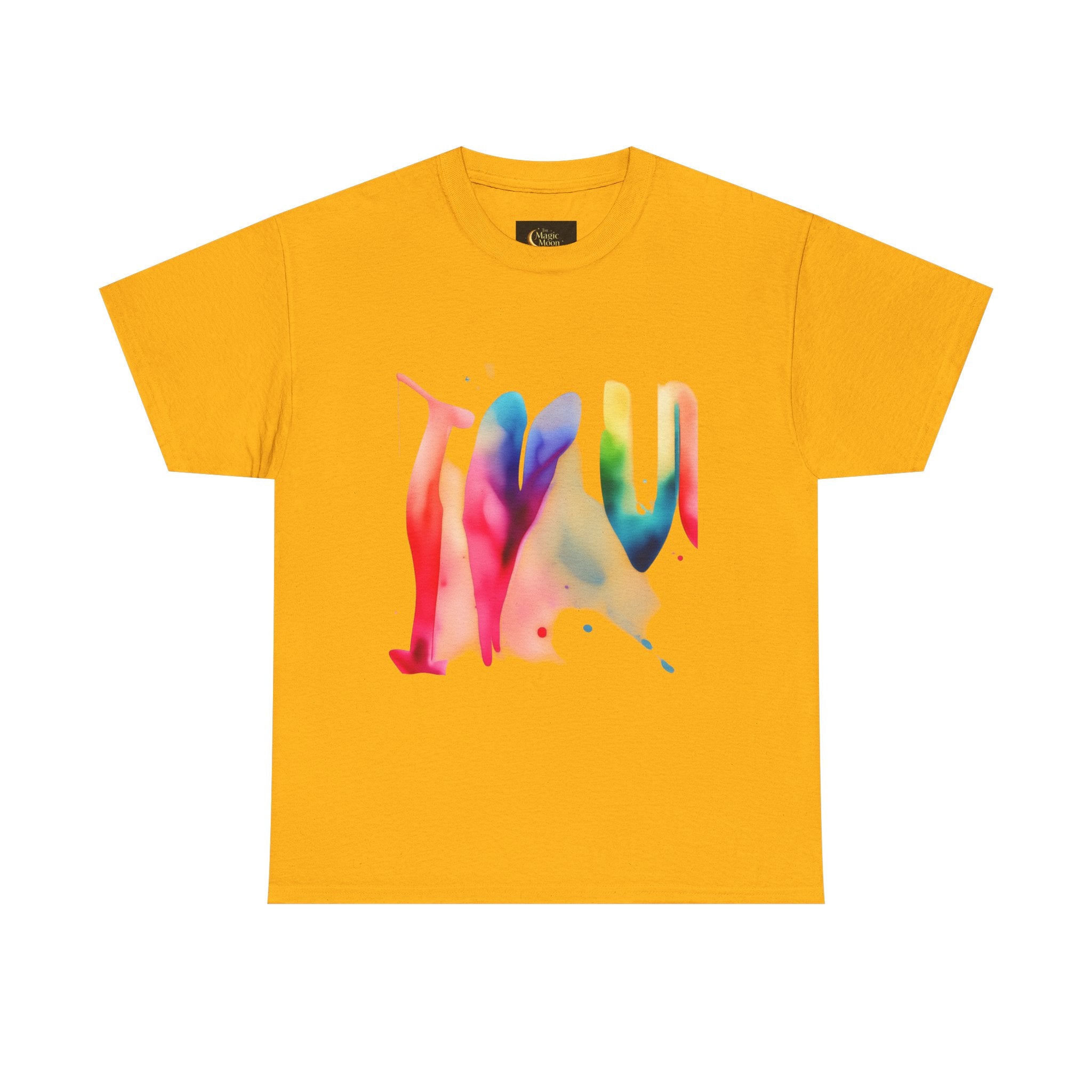 T-Shirt — Watercolor Rainbow Heart Design