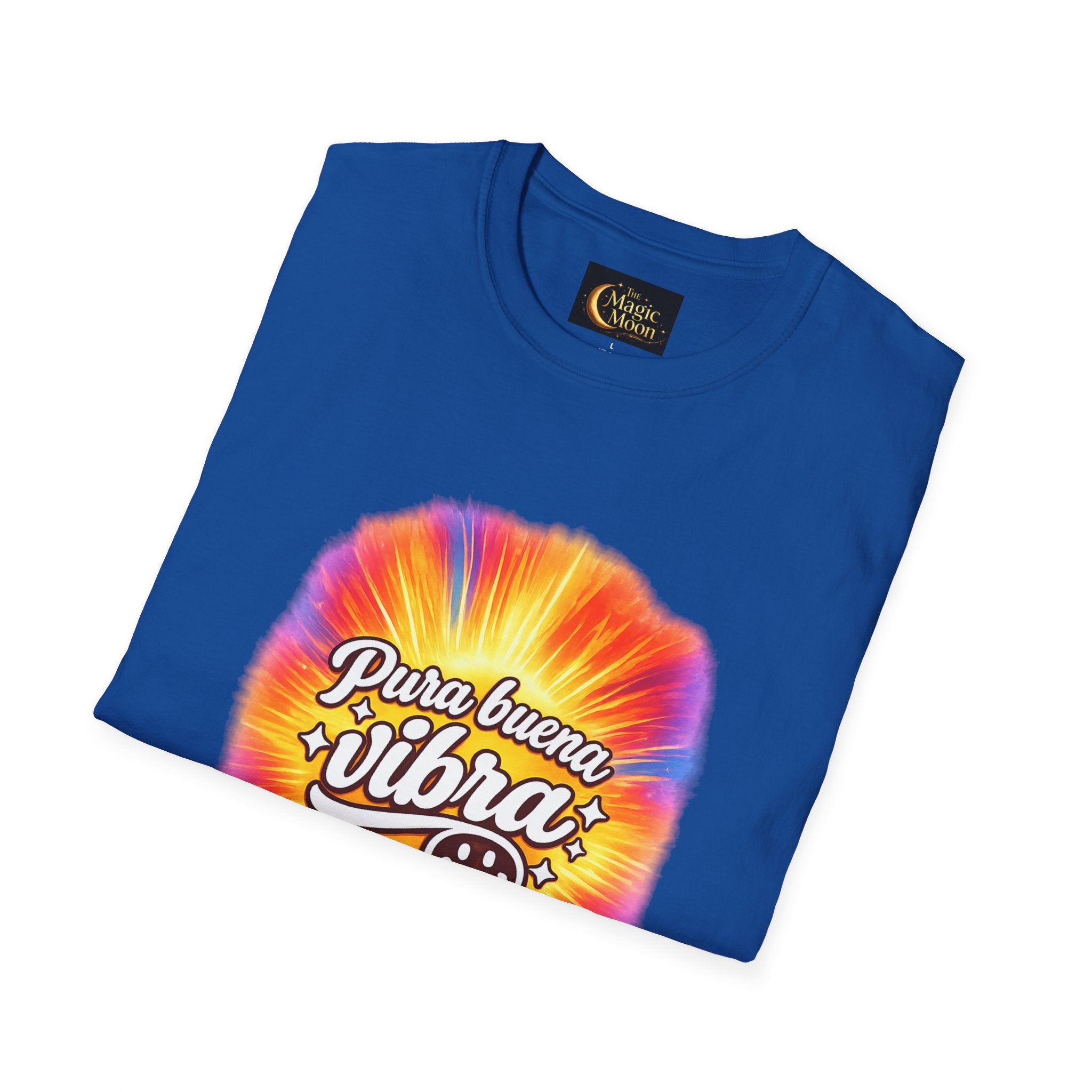 Pura Buena Vibra T-Shirt — Rainbow Tie-Dye Smile Tee