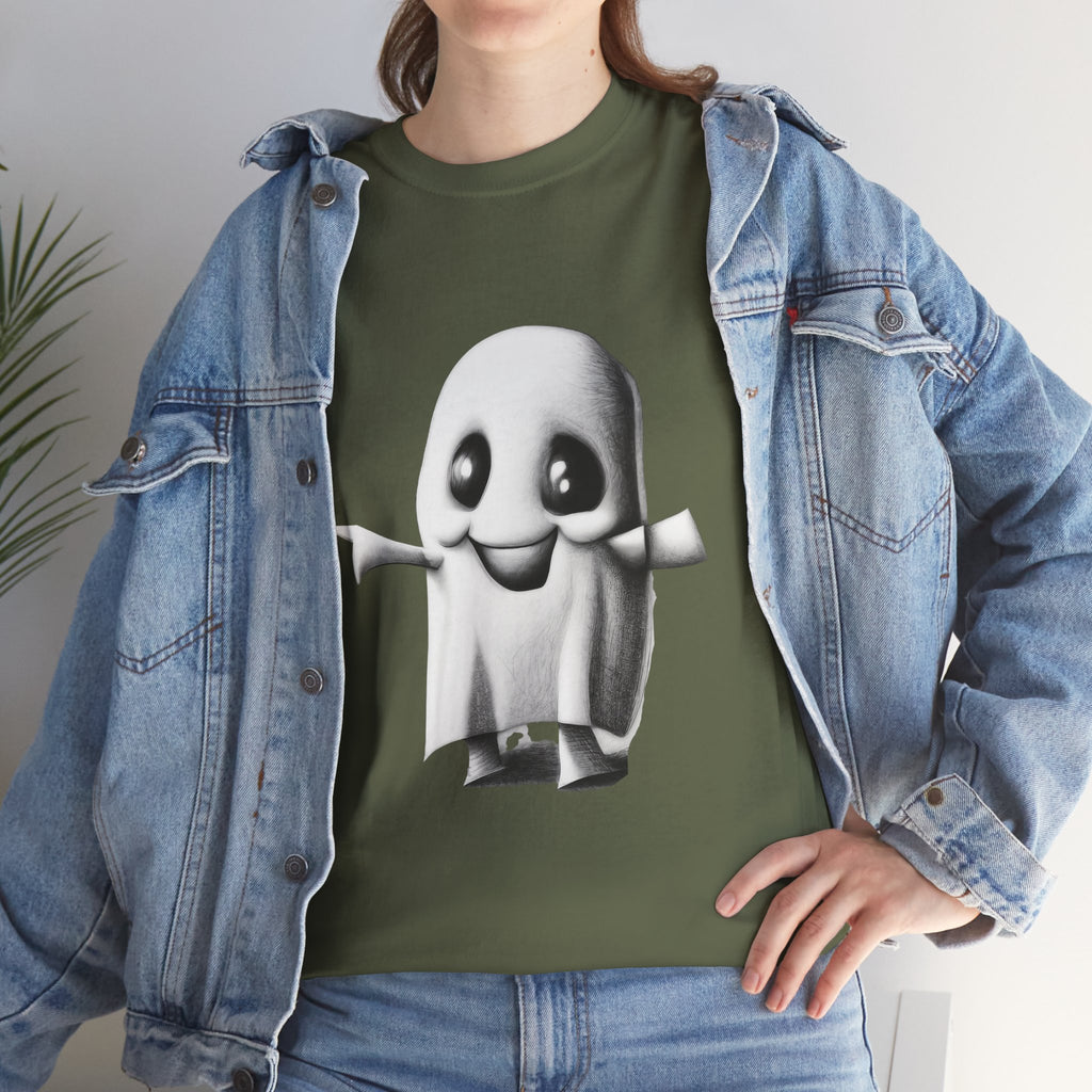 Cute Ghost T-Shirt — Adorable Cartoon Ghost Tee for Halloween & Everyday