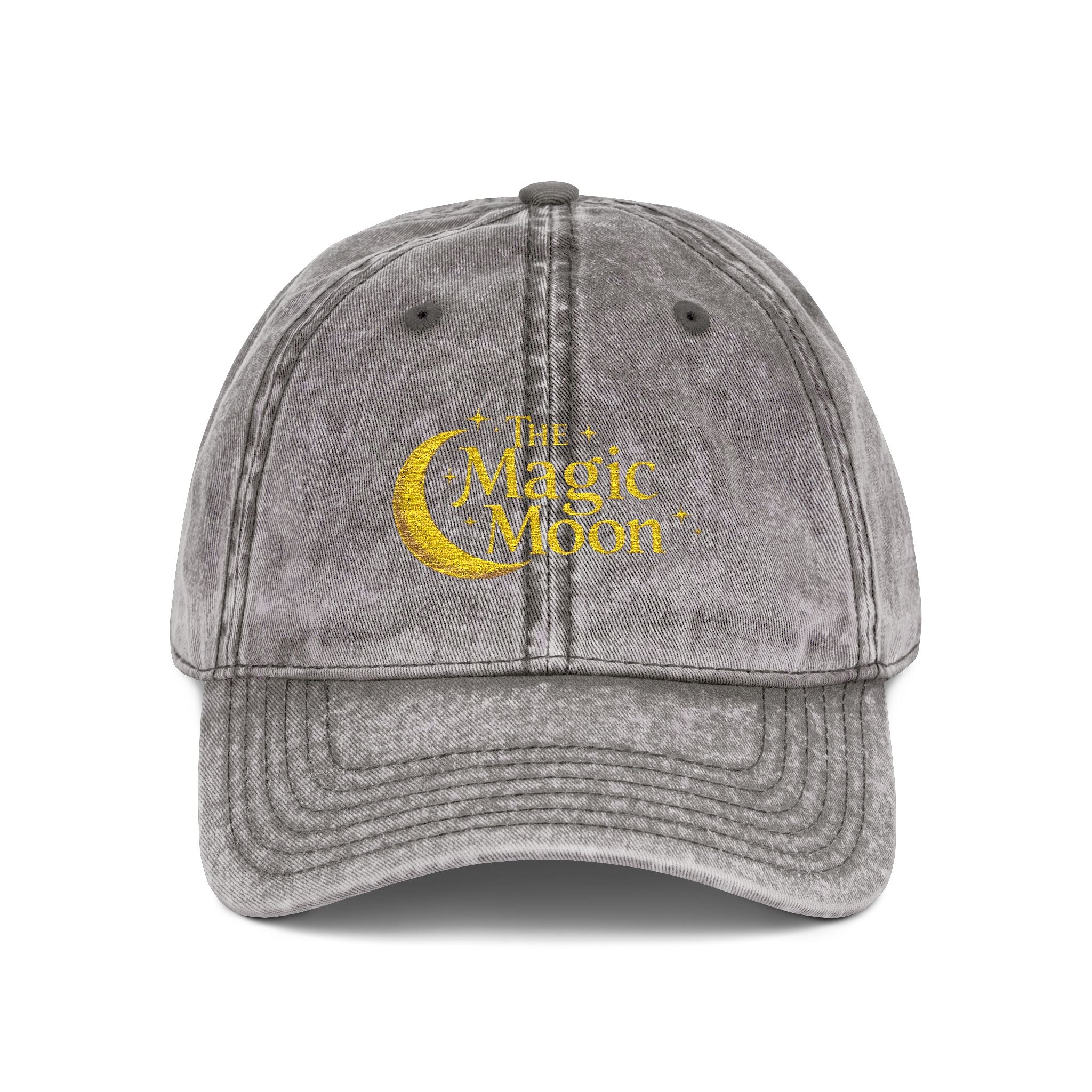 Vintage Embroidered Cap – "The Magic Moon" Distressed Baseball Hat