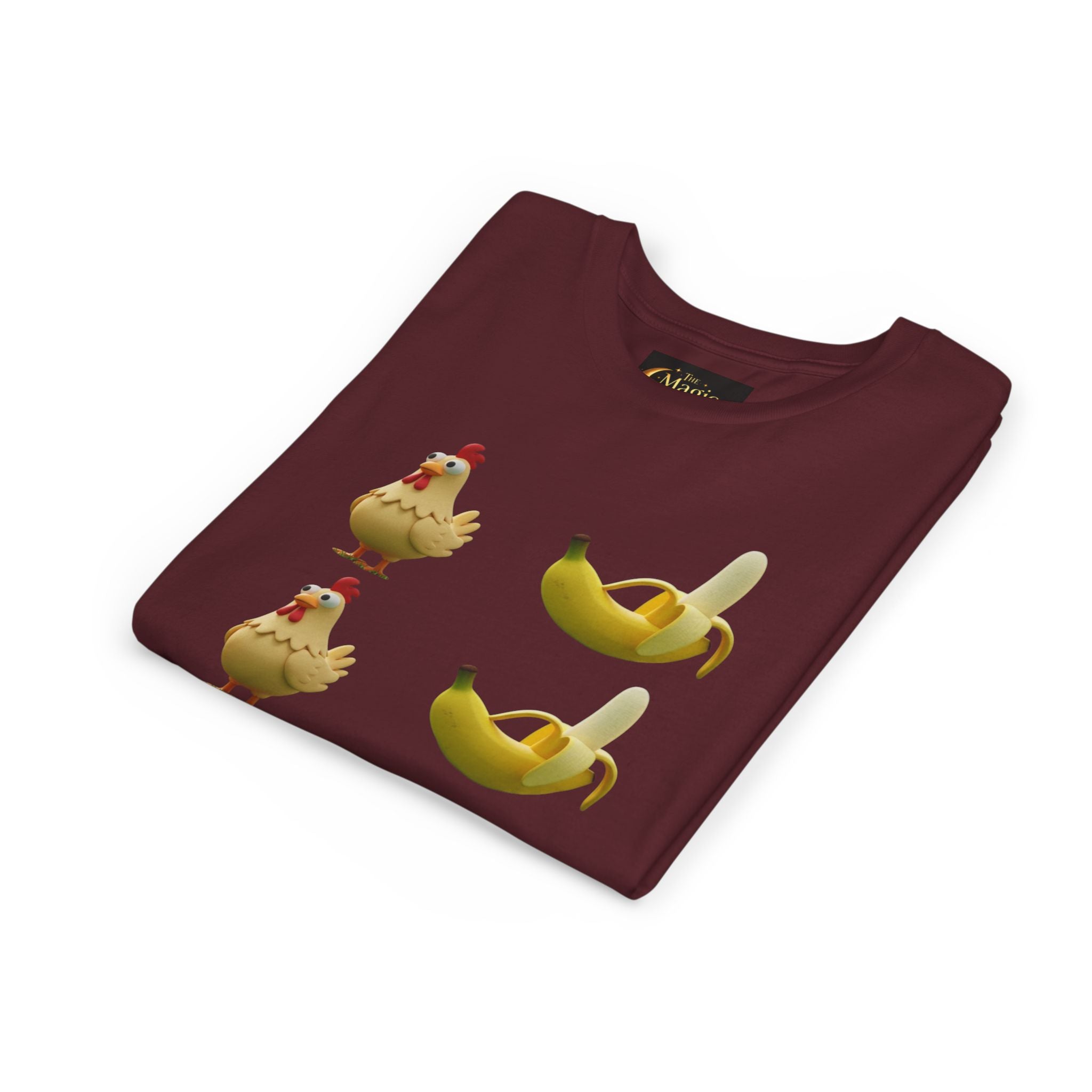 Youth Tee — Funny Chicken and Banana Emoji Pattern Kids T-Shirt