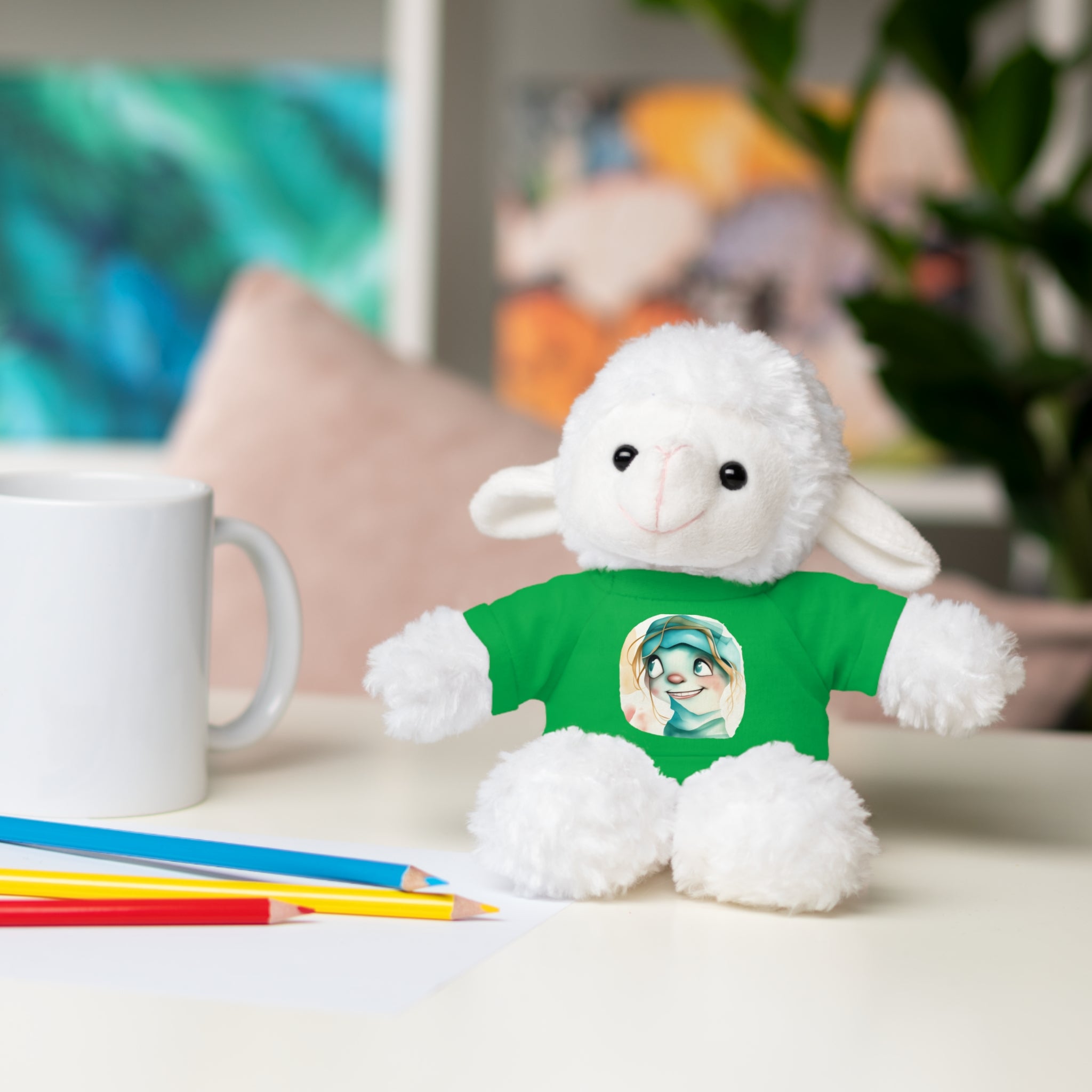 Personalized Plush Bear with Custom Tee — Cute Cartoon Portrait