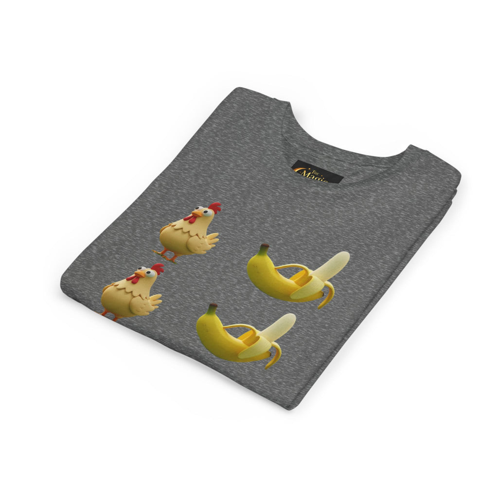 Youth Tee — Funny Chicken and Banana Emoji Pattern Kids T-Shirt