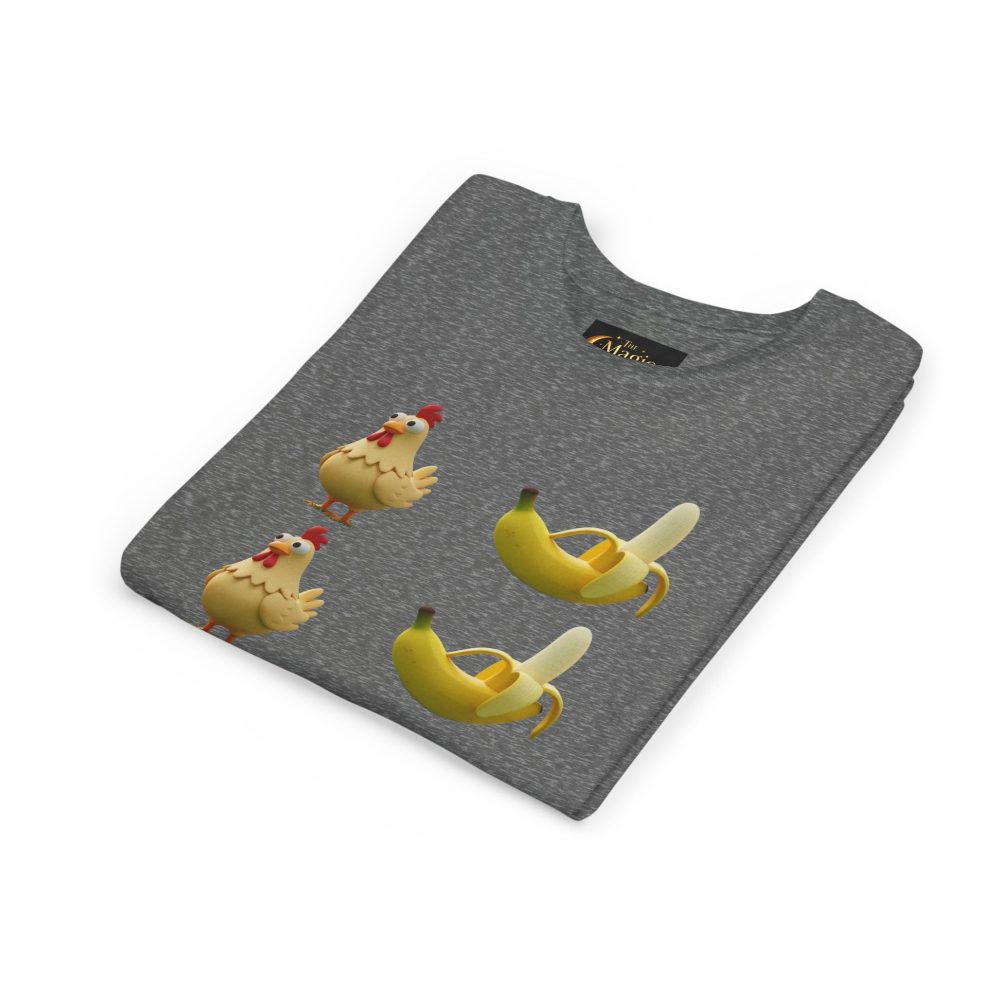 Youth Tee — Funny Chicken and Banana Emoji Pattern Kids T-Shirt