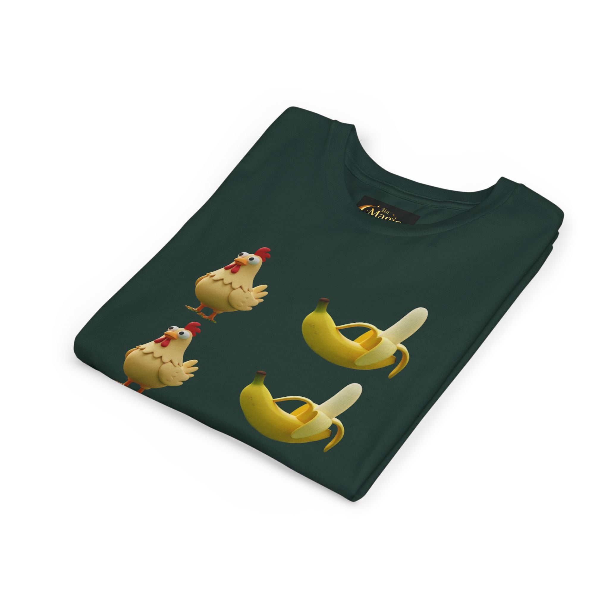 Youth Tee — Funny Chicken and Banana Emoji Pattern Kids T-Shirt
