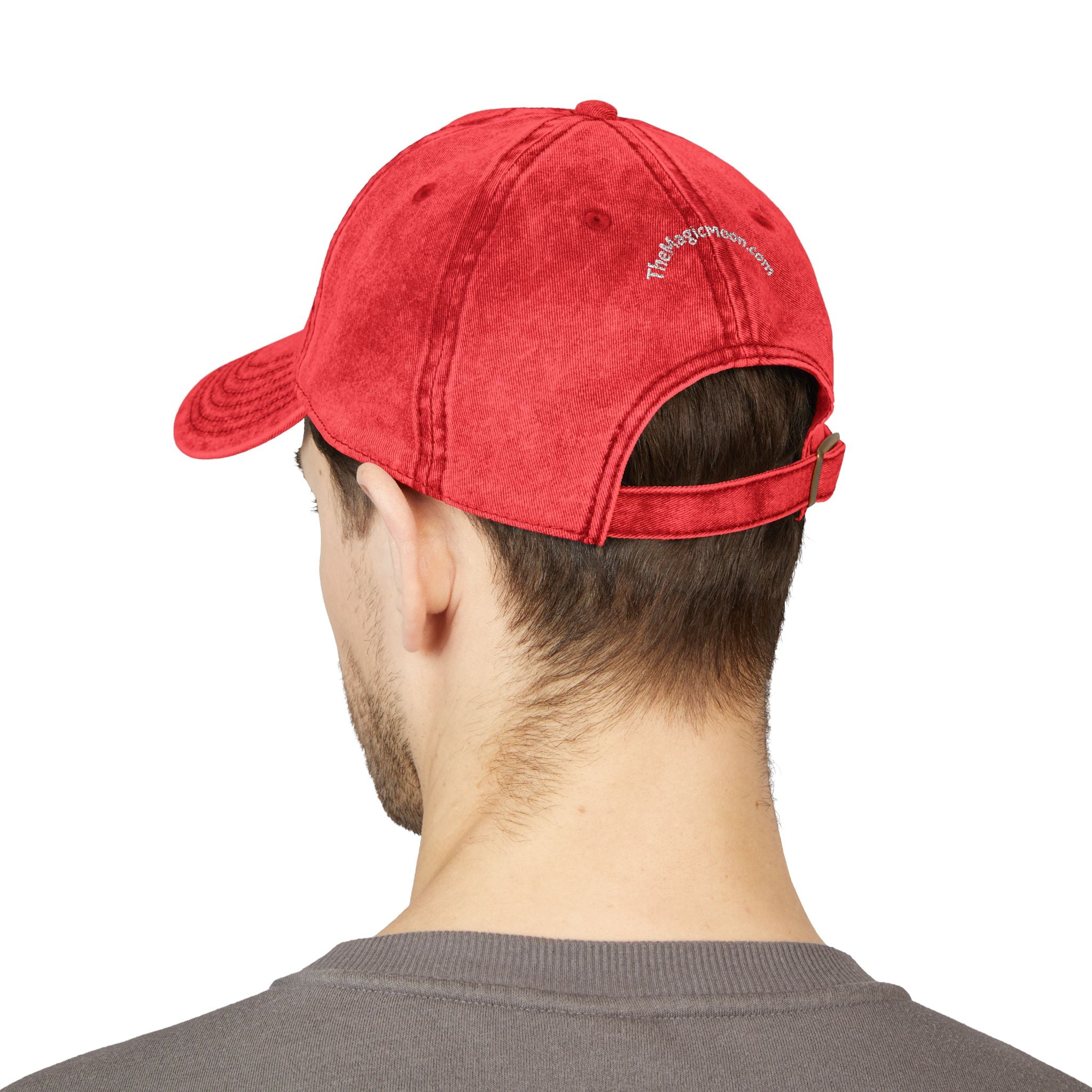 Vintage Embroidered Cap – "The Magic Moon" Distressed Baseball Hat