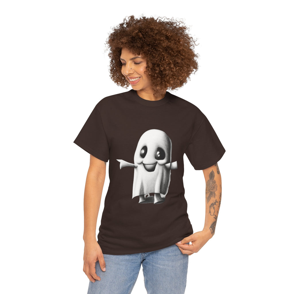 Cute Ghost T-Shirt — Adorable Cartoon Ghost Tee for Halloween & Everyday