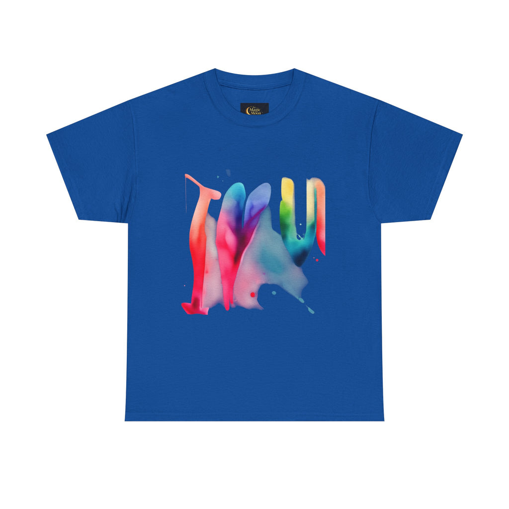 T-Shirt — Watercolor Rainbow Heart Design