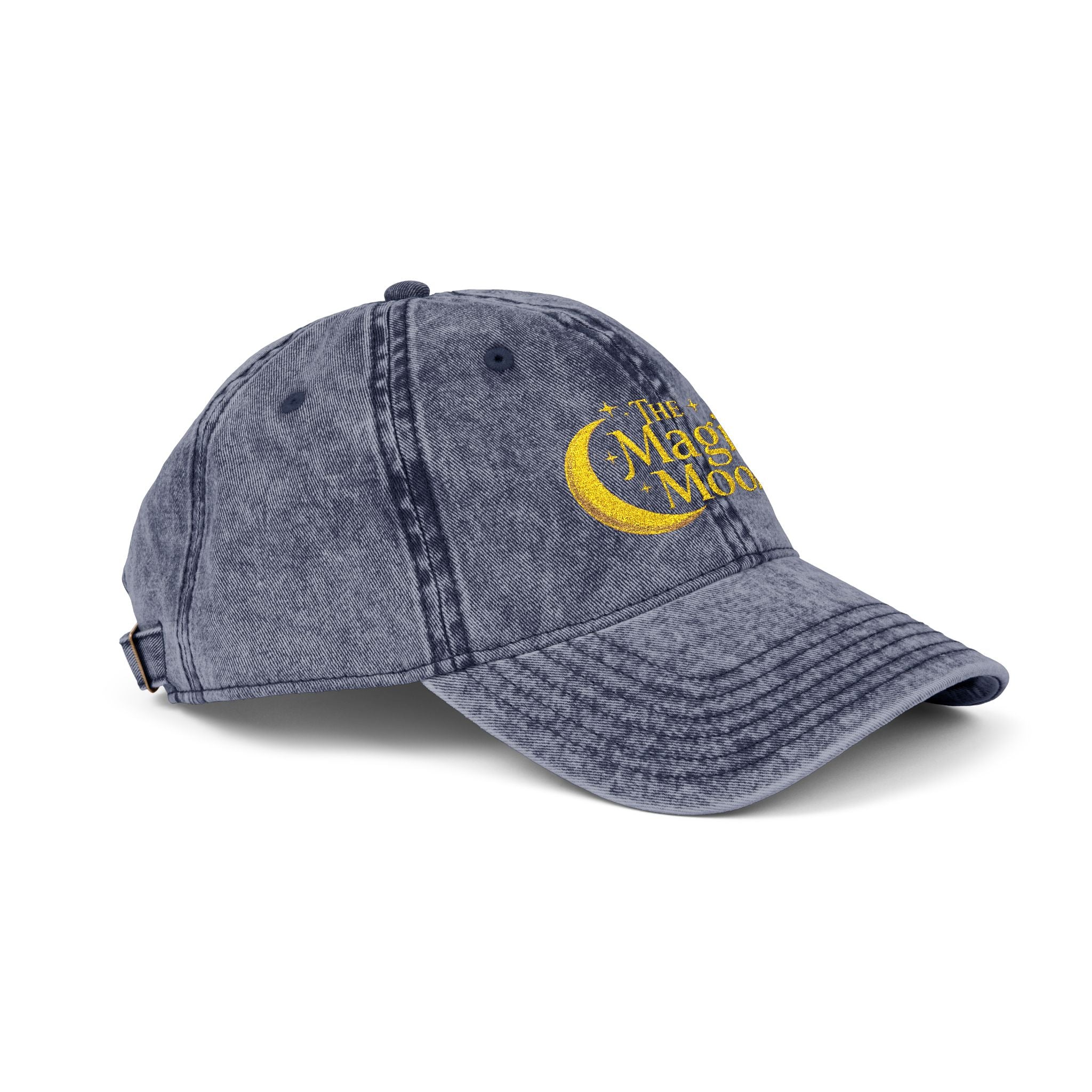 Vintage Embroidered Cap – "The Magic Moon" Distressed Baseball Hat