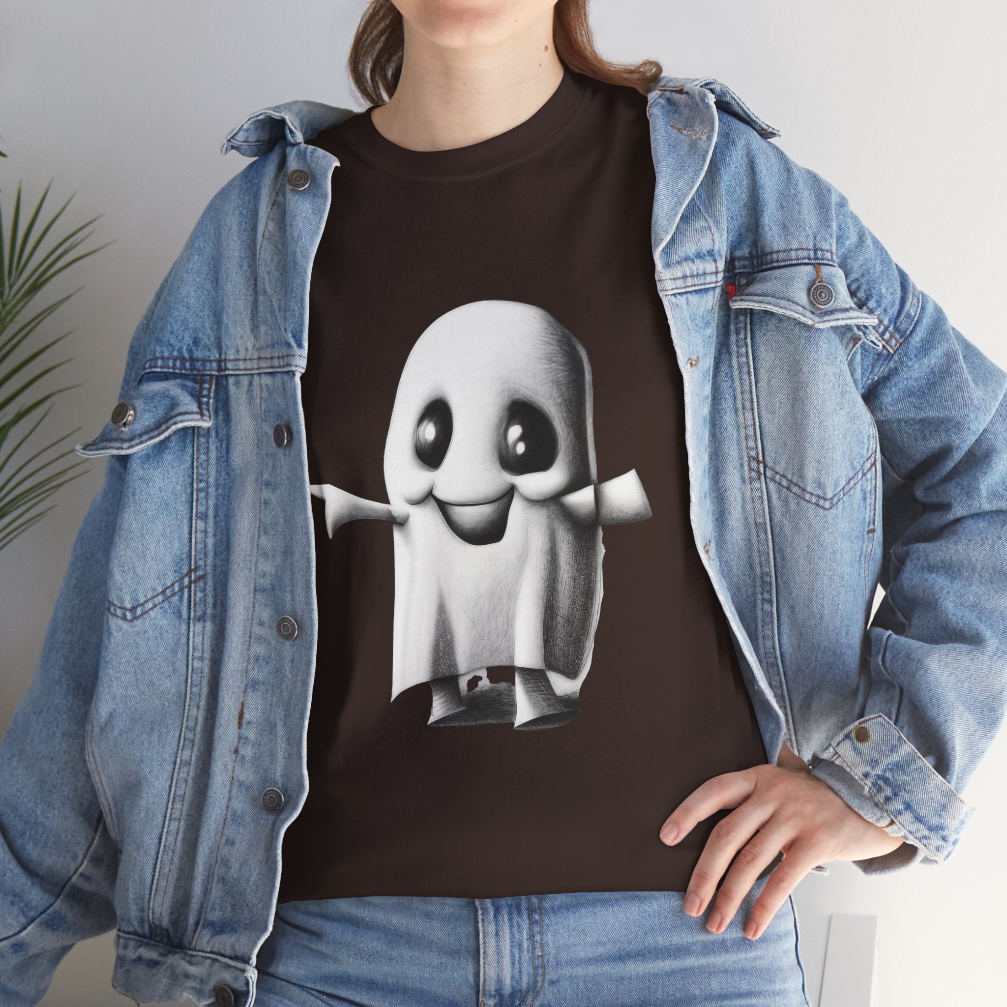 Cute Ghost T-Shirt — Adorable Cartoon Ghost Tee for Halloween & Everyday