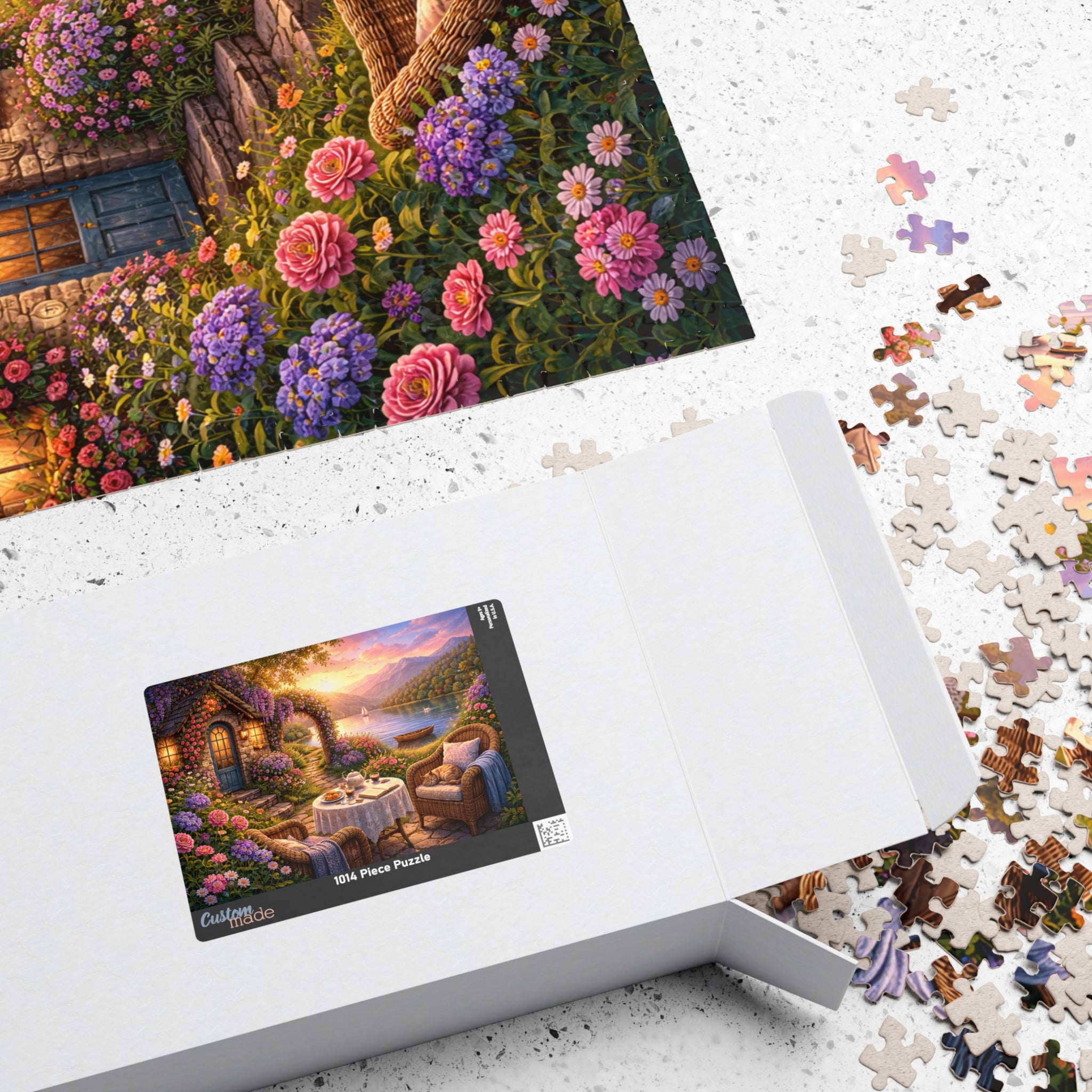 Scenic Lakeside Cottage Puzzle — Tranquil Tea Time 110–1014 Piece Jigsaw