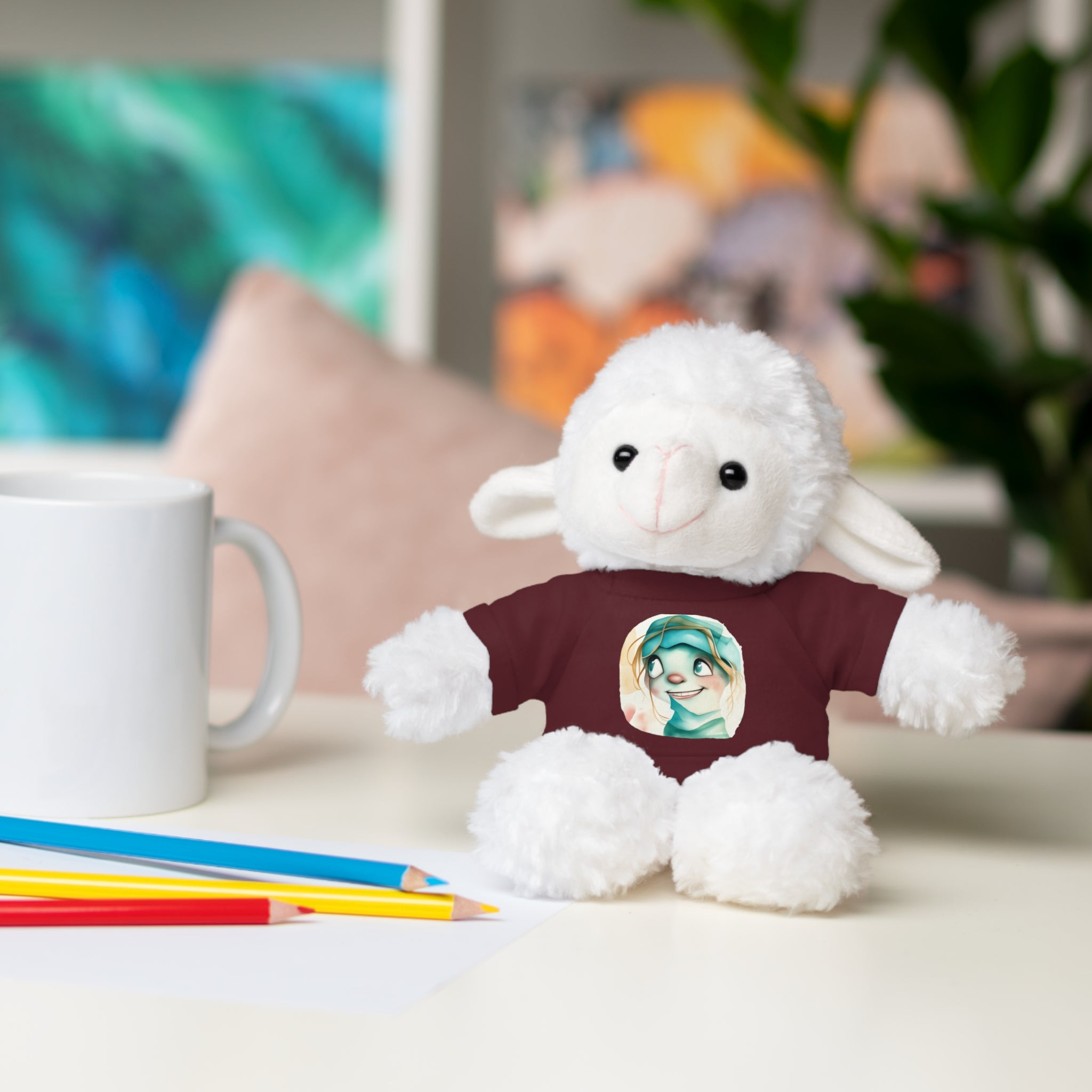 Personalized Plush Bear with Custom Tee — Cute Cartoon Portrait