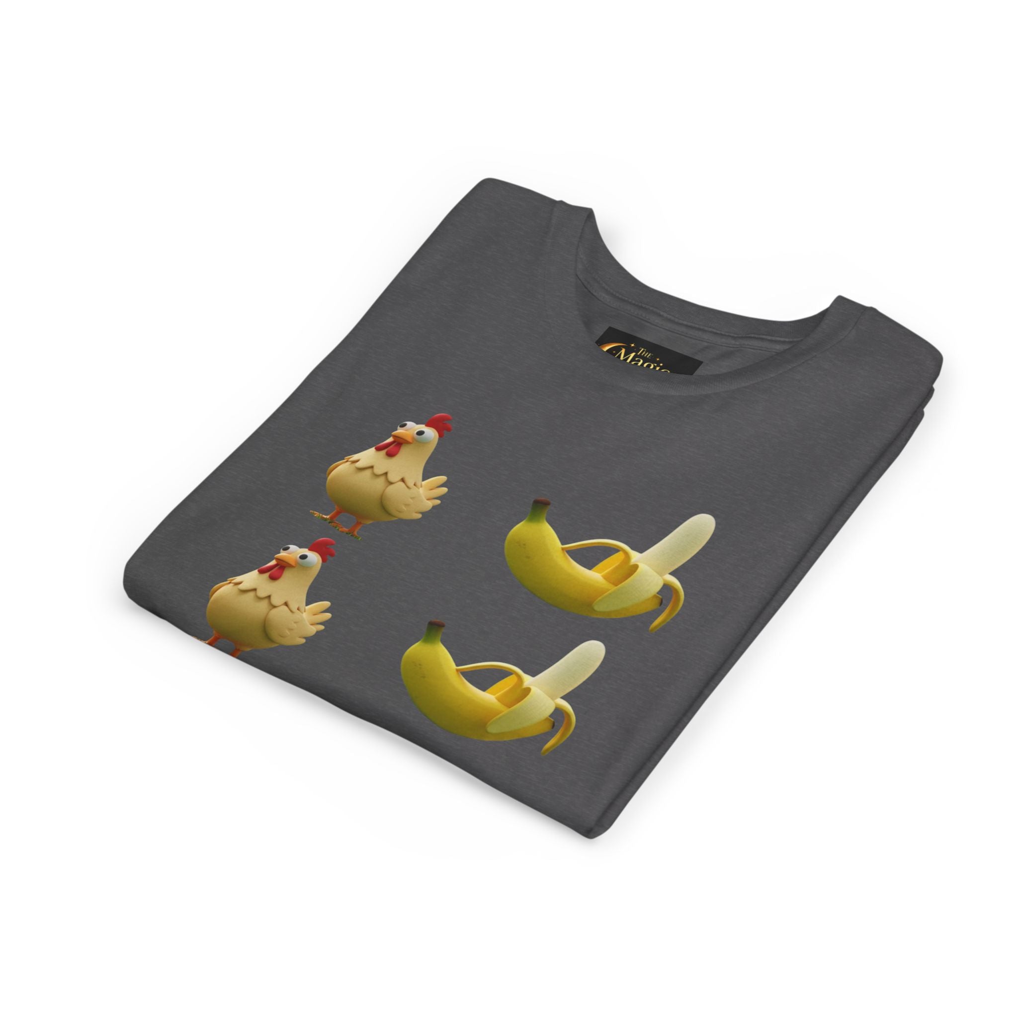 Youth Tee — Funny Chicken and Banana Emoji Pattern Kids T-Shirt