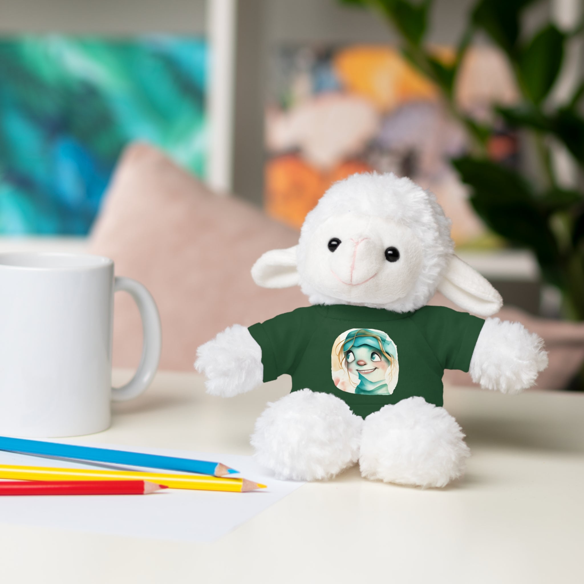 Personalized Plush Bear with Custom Tee — Cute Cartoon Portrait