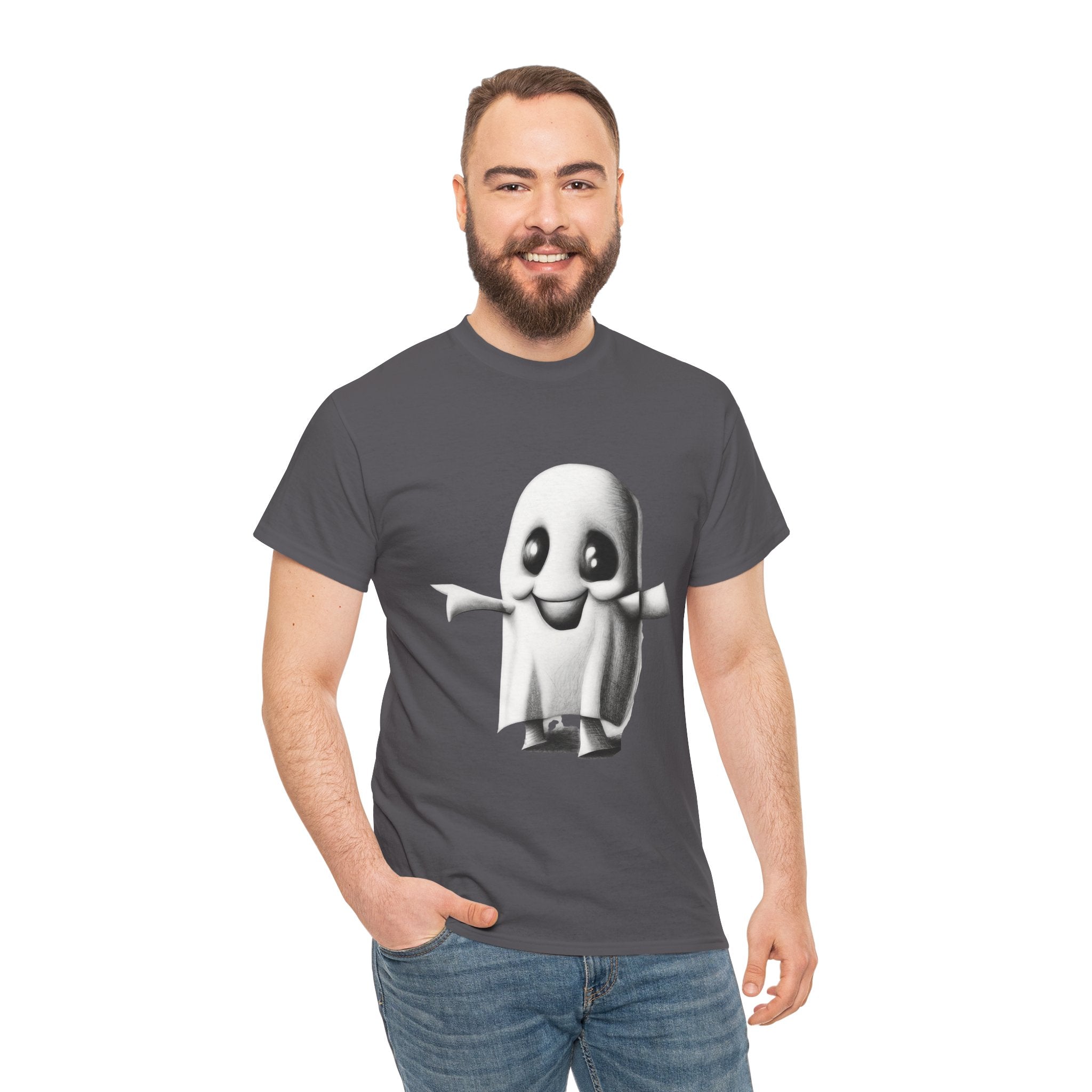 Cute Ghost T-Shirt — Adorable Cartoon Ghost Tee for Halloween & Everyday