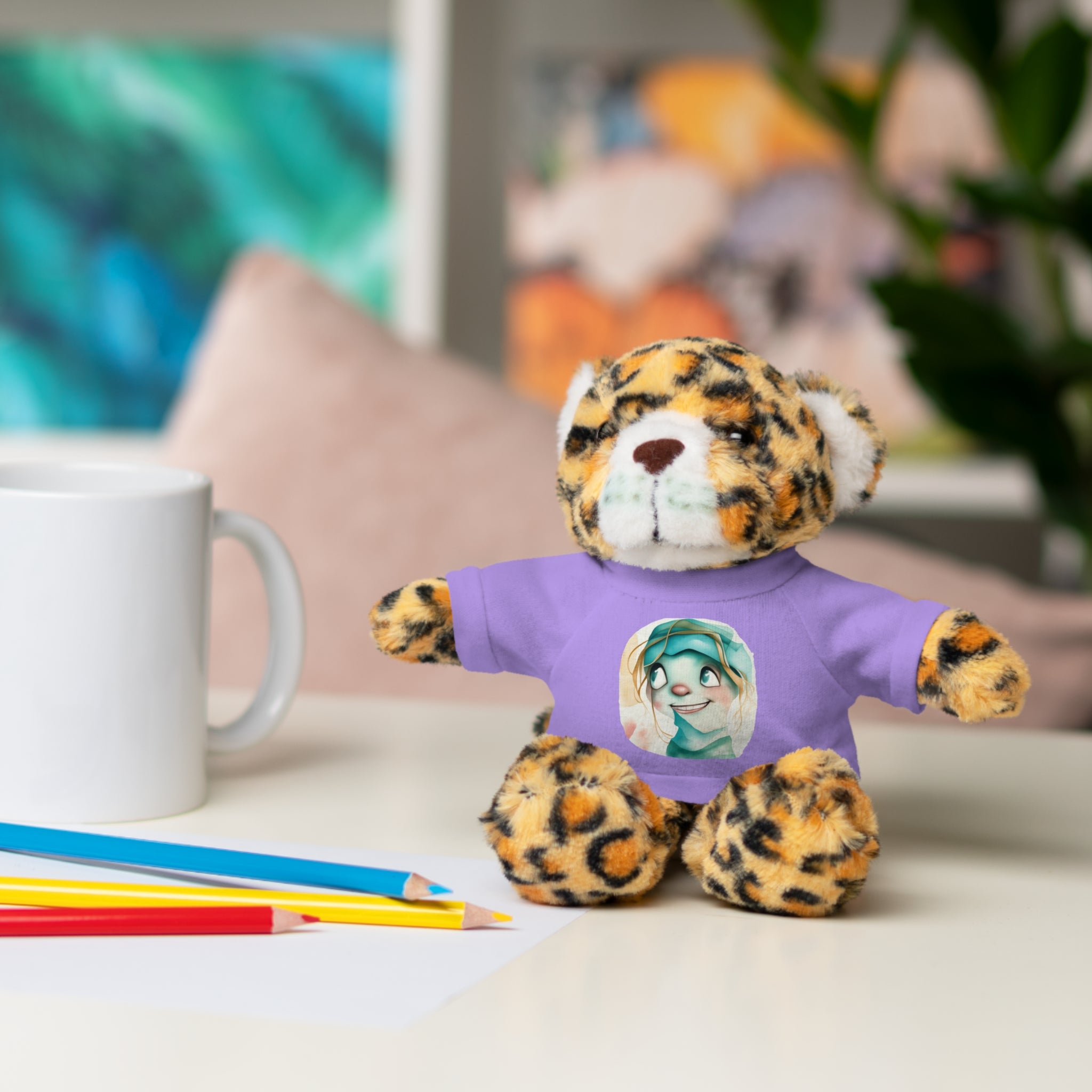 Personalized Plush Bear with Custom Tee — Cute Cartoon Portrait
