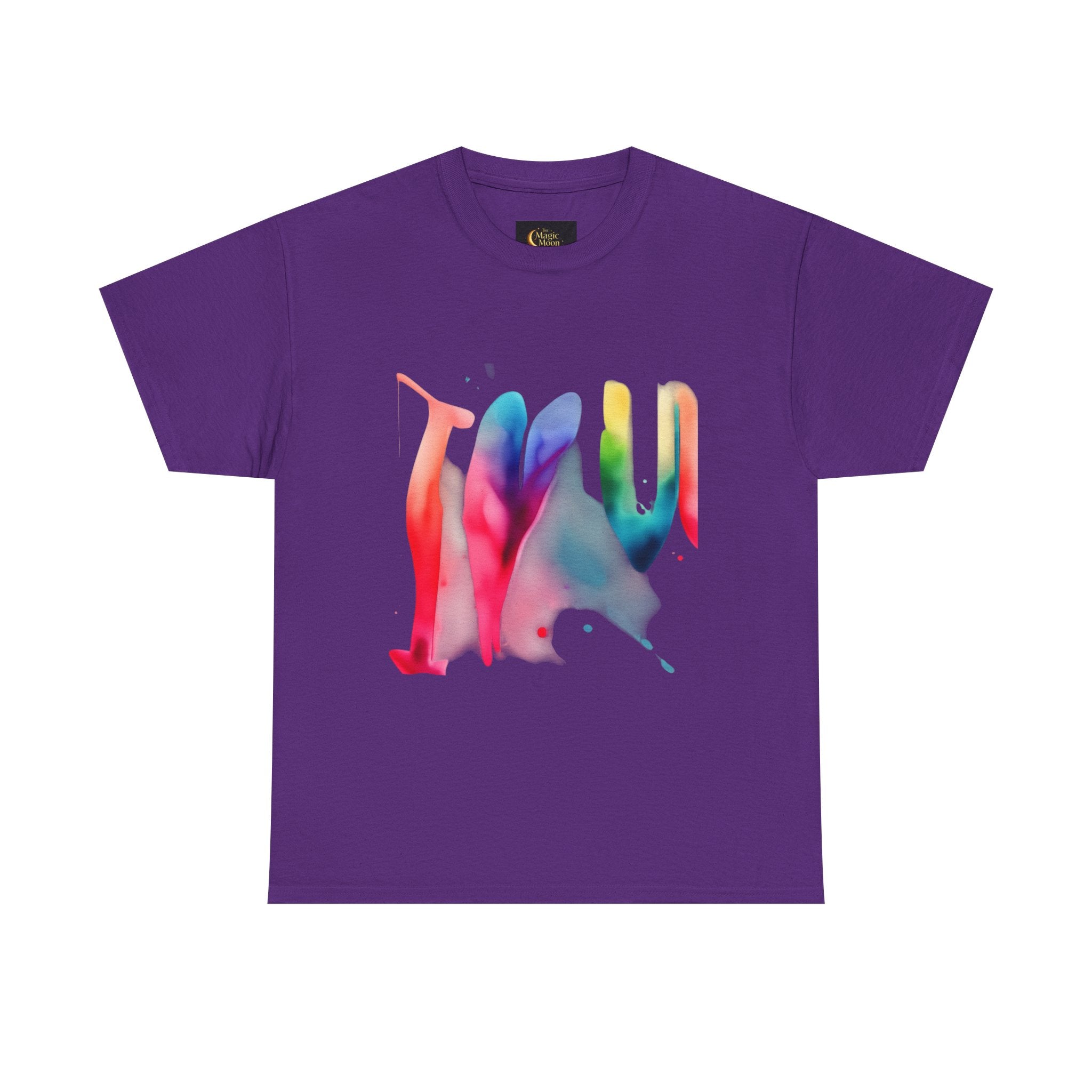 T-Shirt — Watercolor Rainbow Heart Design