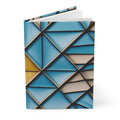 Geometric Blue Triangle Hardcover Journal — Matte Art Notebook for Notes & Sketches