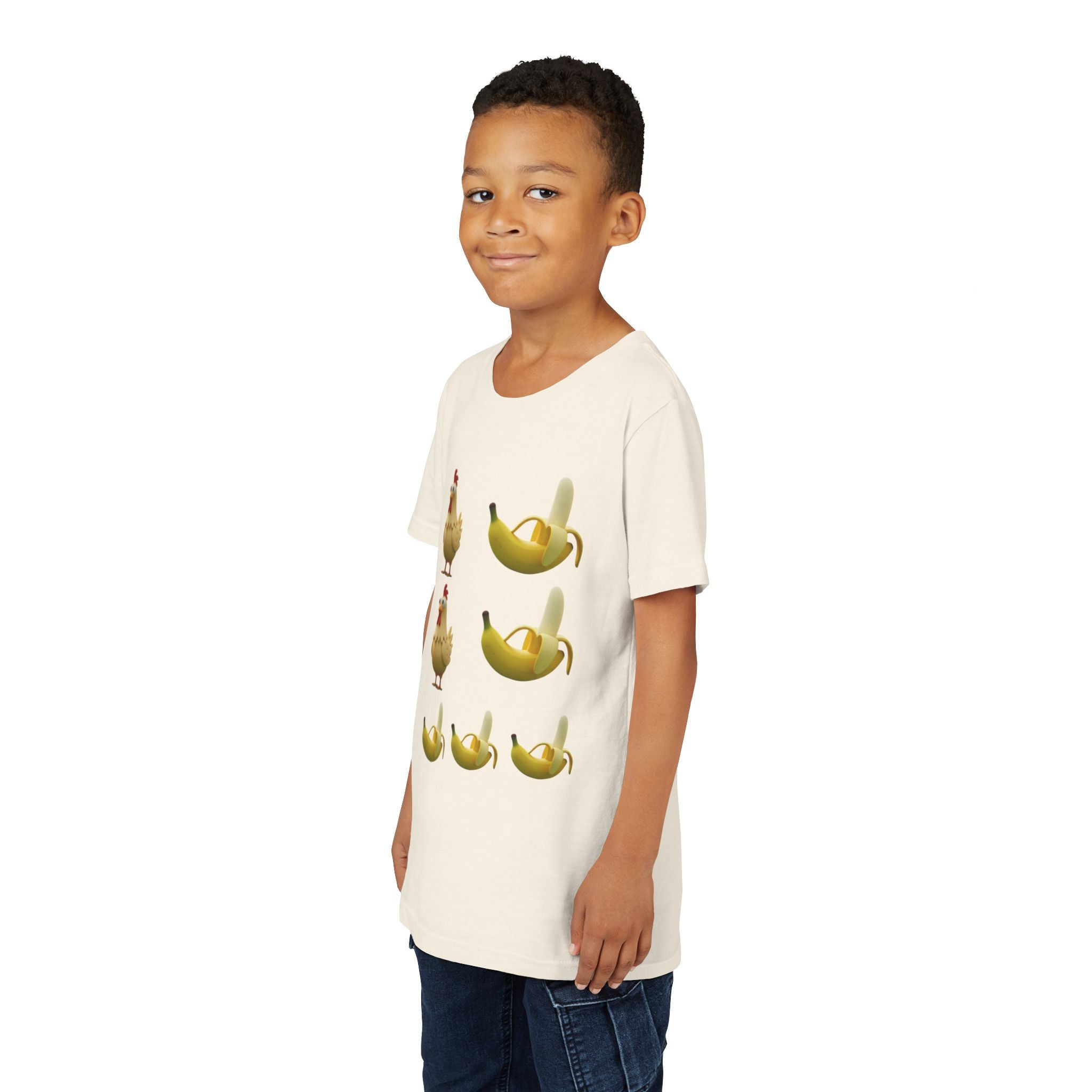 Youth Tee — Funny Chicken and Banana Emoji Pattern Kids T-Shirt