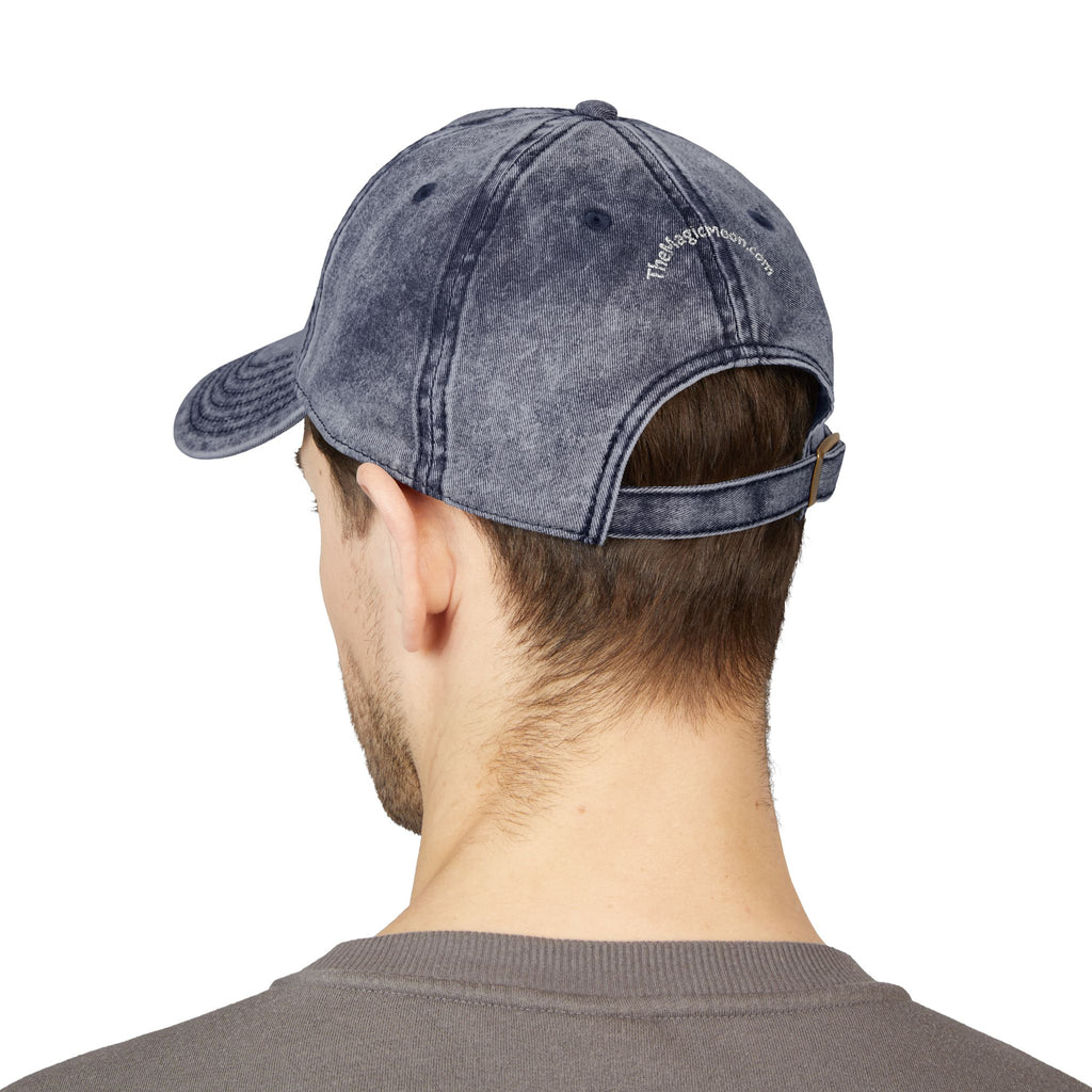 Vintage Embroidered Cap – "The Magic Moon" Distressed Baseball Hat
