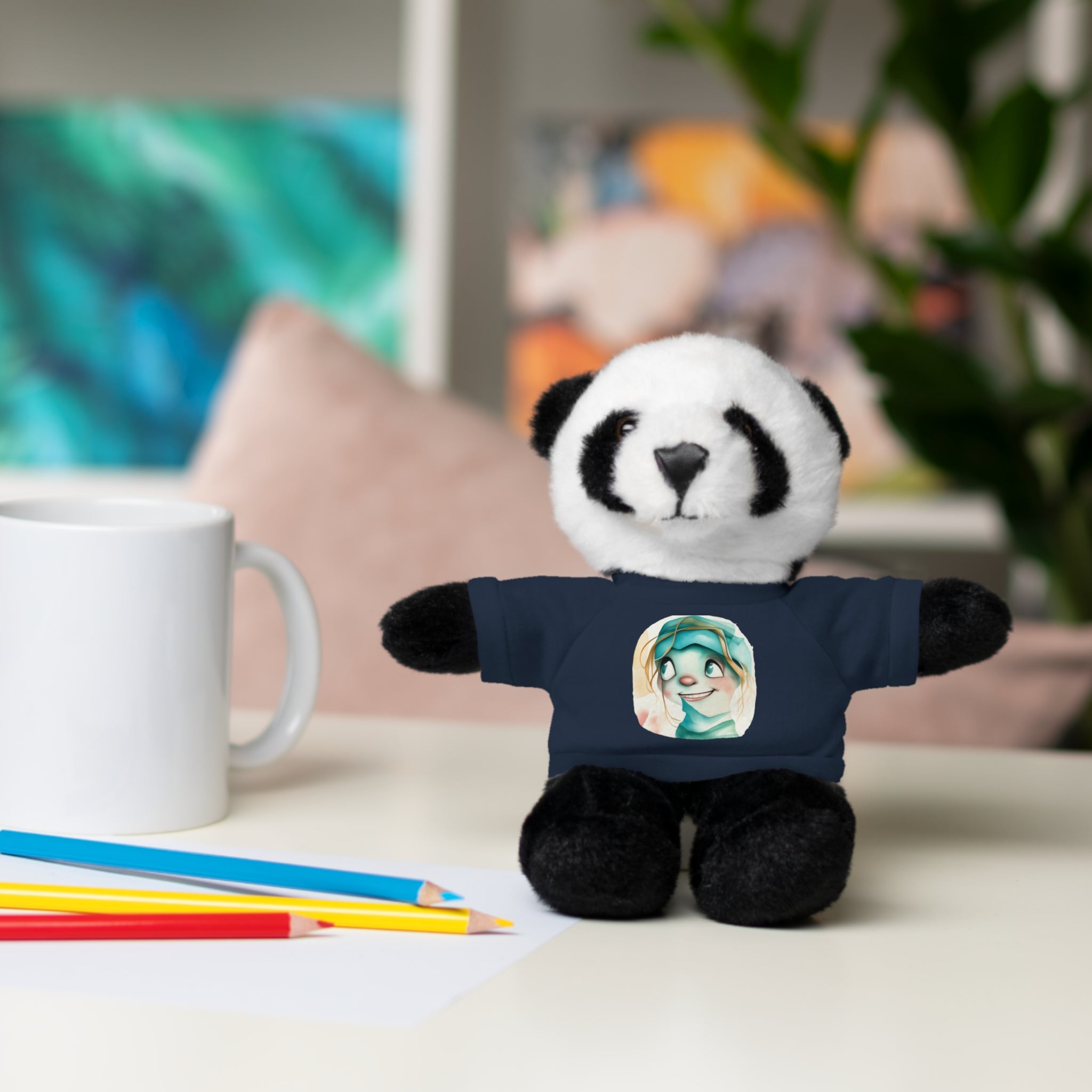 Personalized Plush Bear with Custom Tee — Cute Cartoon Portrait