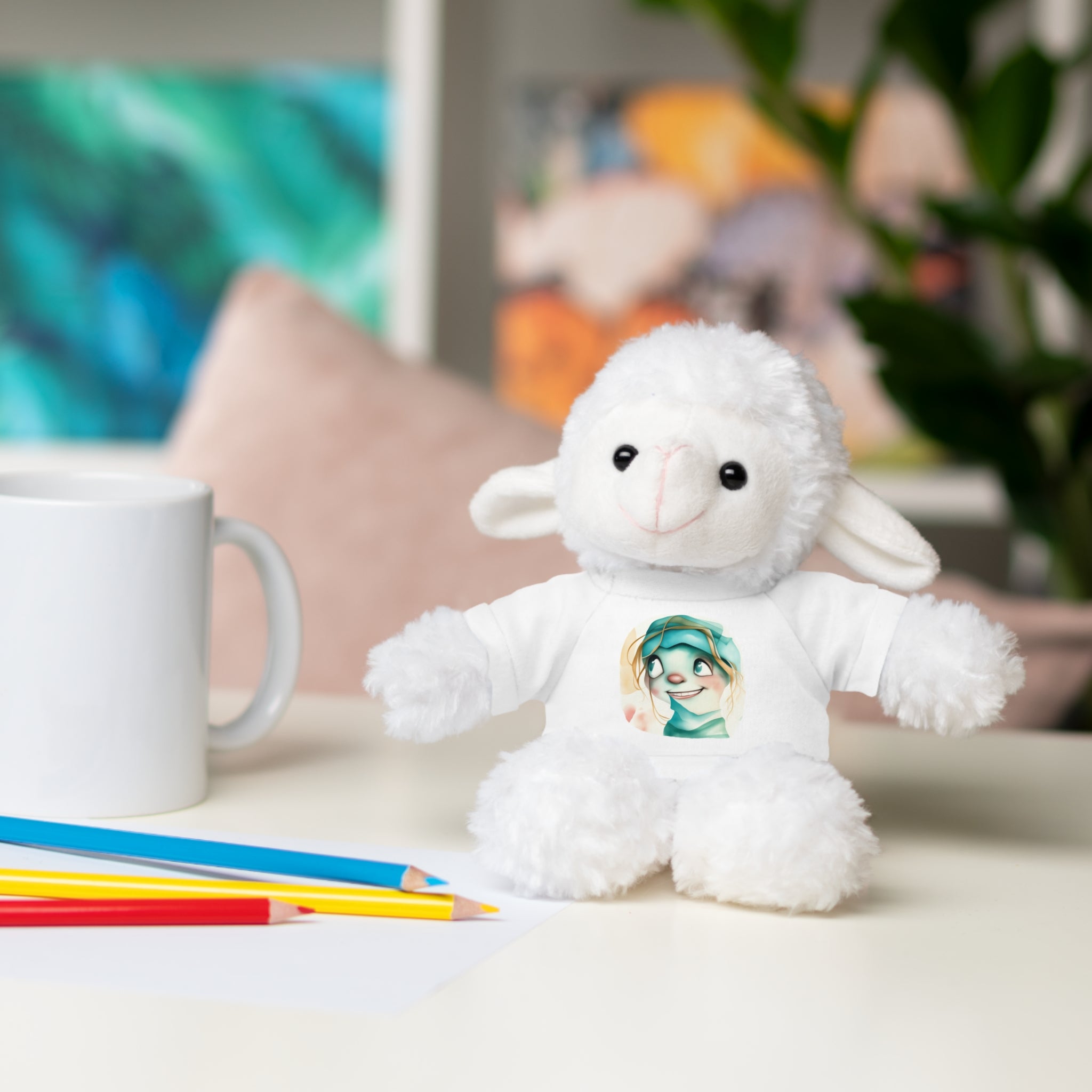 Personalized Plush Bear with Custom Tee — Cute Cartoon Portrait