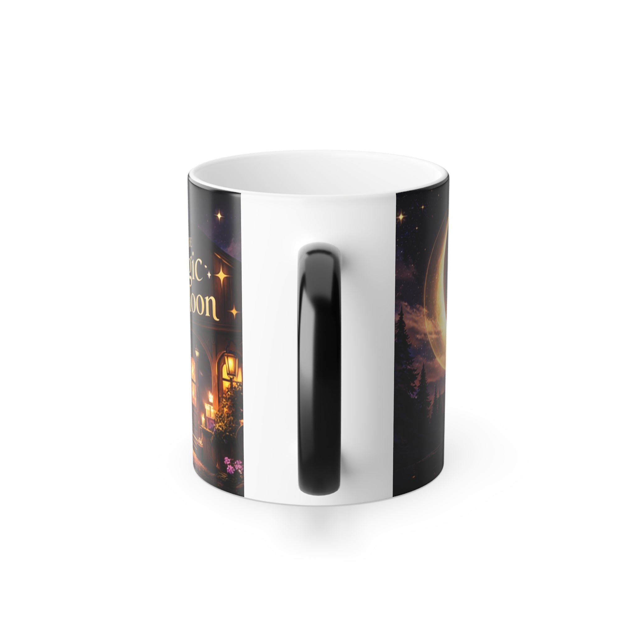 Color Morphing Mug — Magical Moonlit Cottage Nightscape (11 oz)
